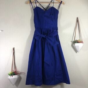 NWT 1901 cobalt blue midi fit and flare dress